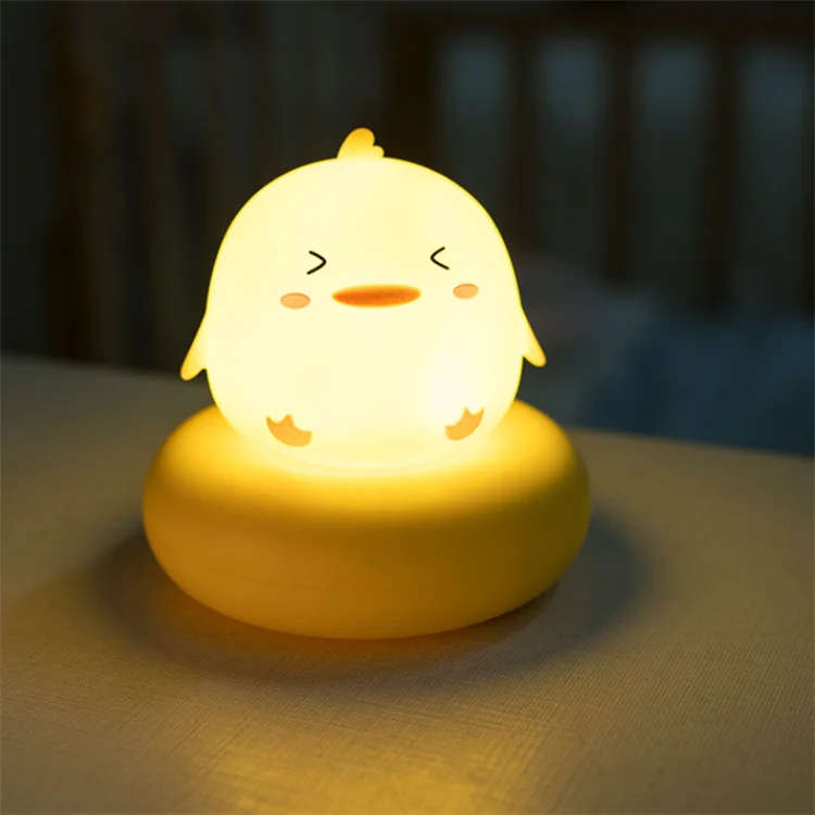 Warm White USB Charging Silicone Mini Cute Pat Rabbit Night Lamp for Nursing Reading Induction Light Christmas Display
