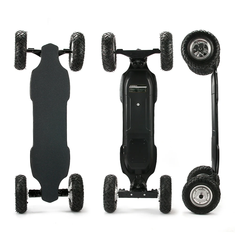 Cross-country big wheel electric skateboard with dual built-in hub