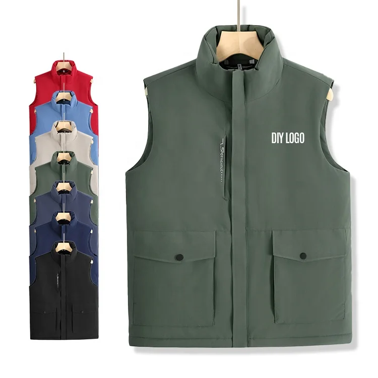 2022 New Men Winter Sleeveless Jackets Wholesale New Style Down Vest Jacket Utility Warm Gilet Vest