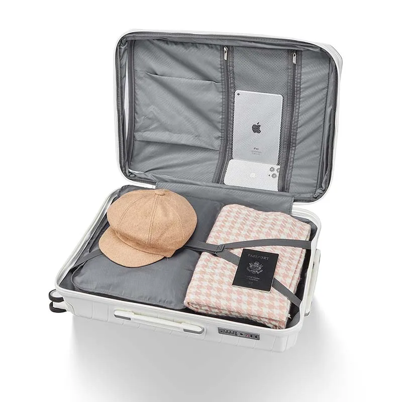 China high quality CE Rhos travel bag big suitcase lightweight hard shell checked allay trolley carry on spinner luggage