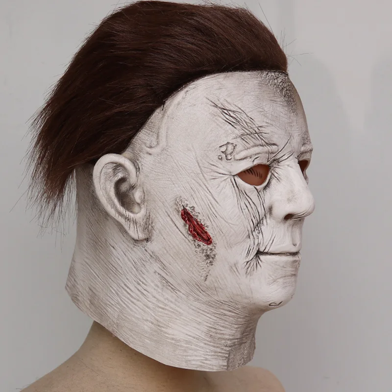 IS0 9001 Factory Hot Sell Michael Myers Mask Horror Movie Cosplay Full Head Latex Halloween Costume Mask for Adult
