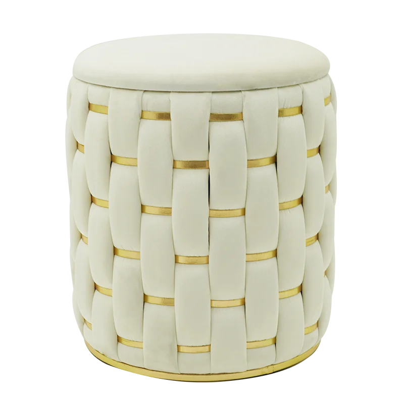 Современная мебель для гостиной тканевый бархатный табурет с золотой стороной и