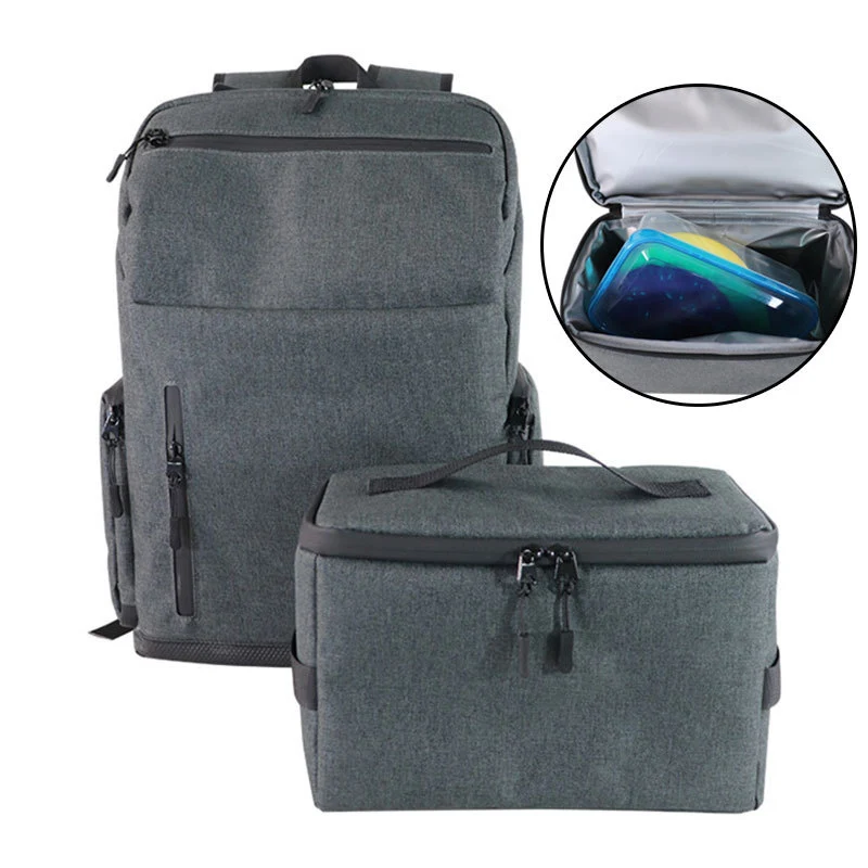 Custom 2 piece takeaway waterproof luxury fashion outdoor travel laptop backpack with insulated cooler bag