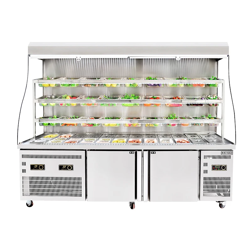 Restaurant showcase Glass door display fridge Freeze refrigerator