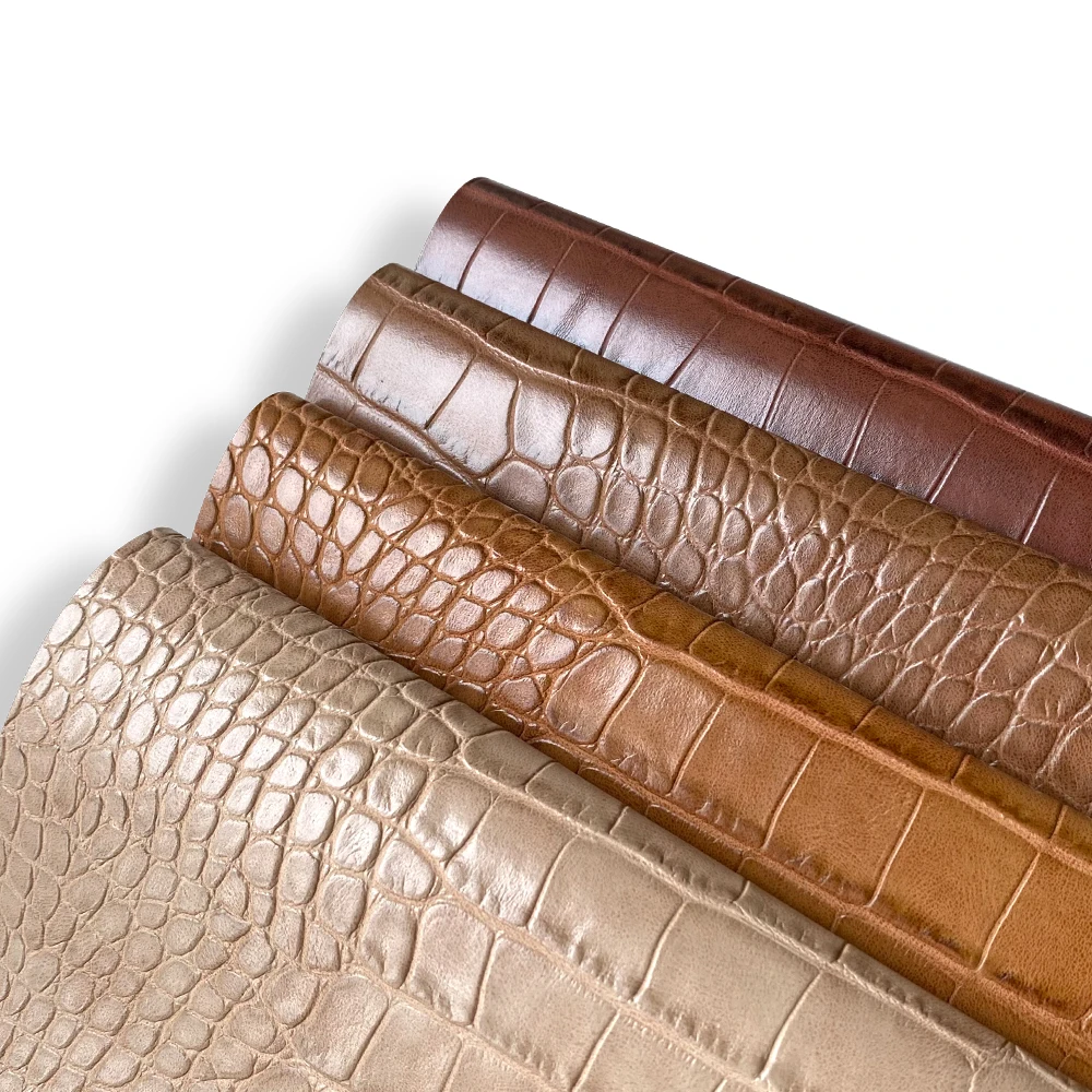 2023 NEW D083  Classics crocodile pattern PU leather fabric 1.2mm thickness high quality luggage leather artificial leather