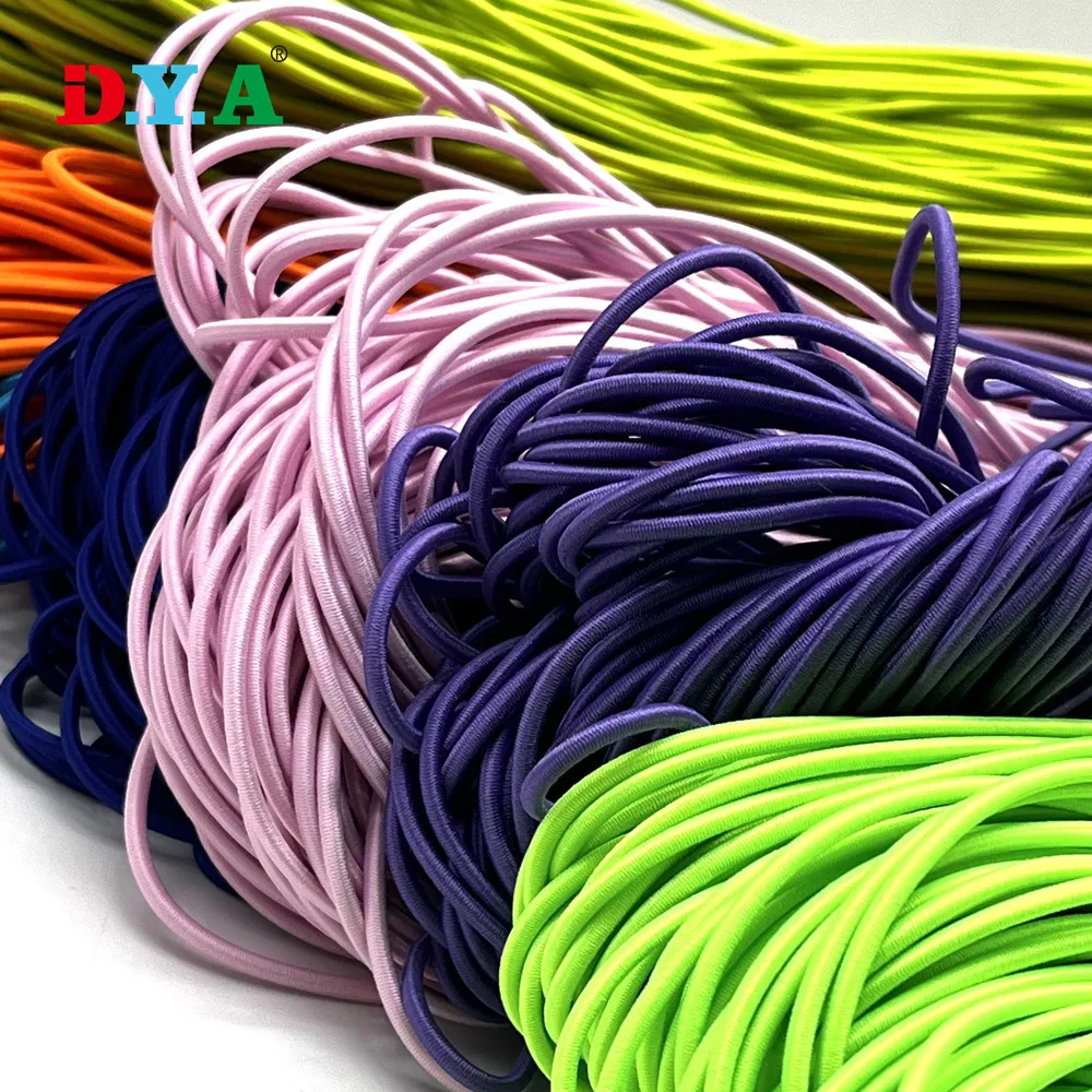 Stock Drawstring Cord Multi Color Elastic Cord Round Elastic String for Sewing Bracelet DIY Garment