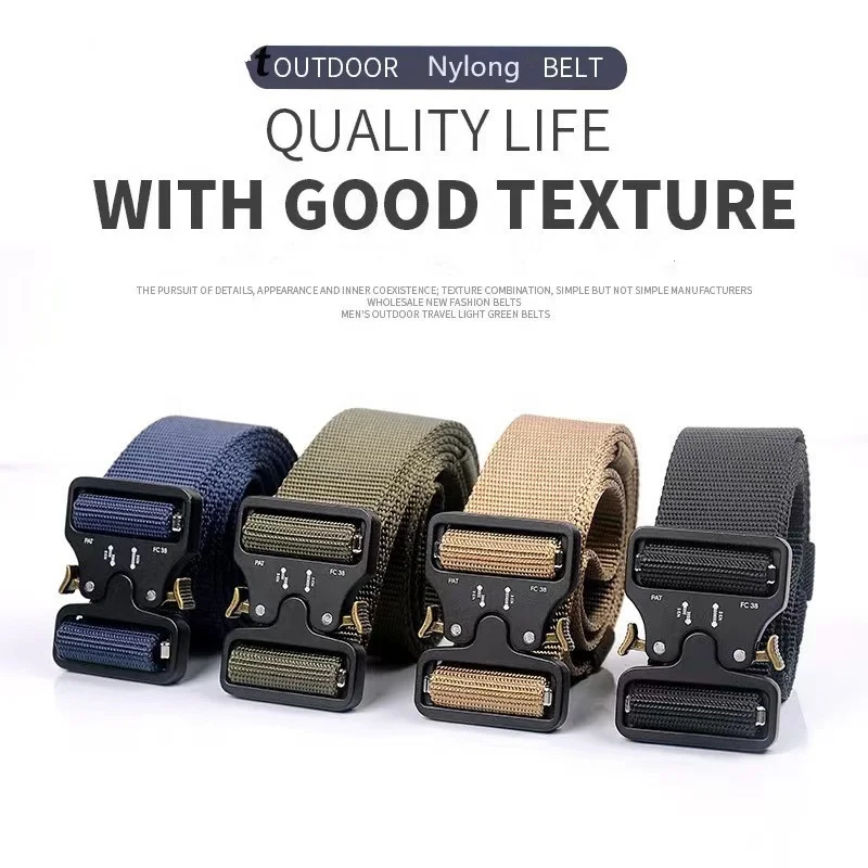 Factory price Quick Release Buckle Cinturon Tactical Military Police Duty Belt Men Nylon Buckle Army Military Tactical Belt