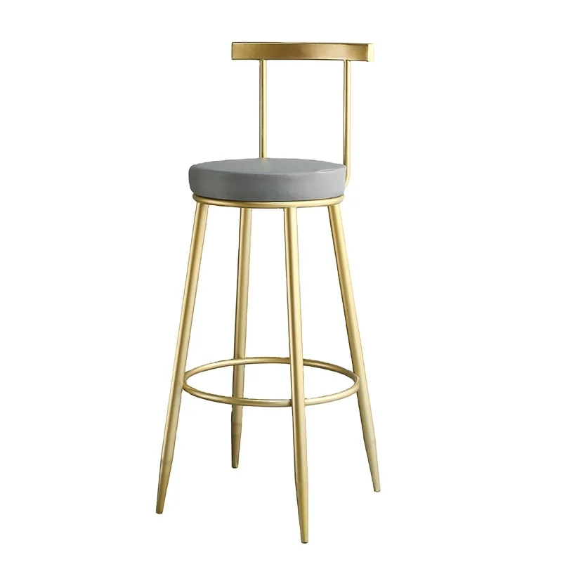 Bar Chair Home Tall Nordic Metal Luxury Gold Velvet Kitchen Leather High Modern Stools Chair Bar Furniture For Bar Table chinese