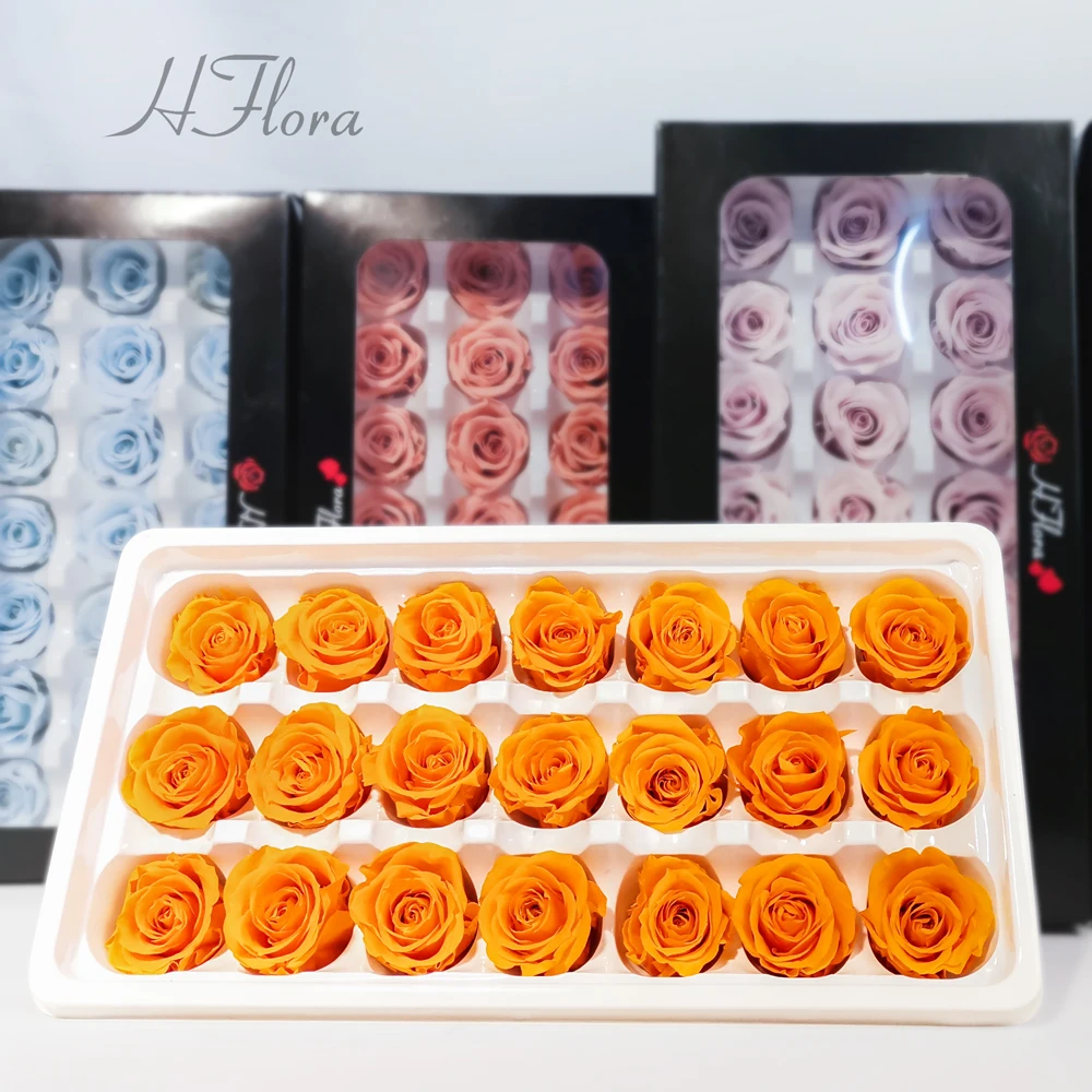 Wholesale Price  2-3 cm Natural Real  Eternal  Flowers Roses Decorative Boxes Wedding Decoration Preserved Roses Flower head