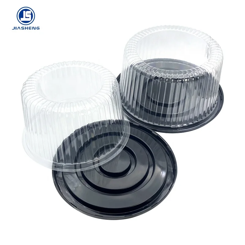 Clear round PET Plastic Cake Container with Dome for Display and Storage of Cakes Cookies Sandwiches Fruits Food Packaging