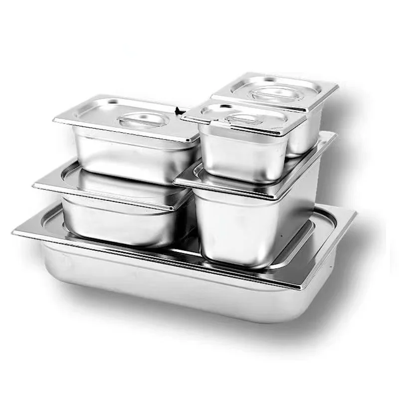 Low MOQ Custom Food-grade Hotel Restaurant Supplies 1/1 1/2 1/3 1/4 1/6 1/9 Stainless Steel Gastronorm Pan Commercial GN Pan