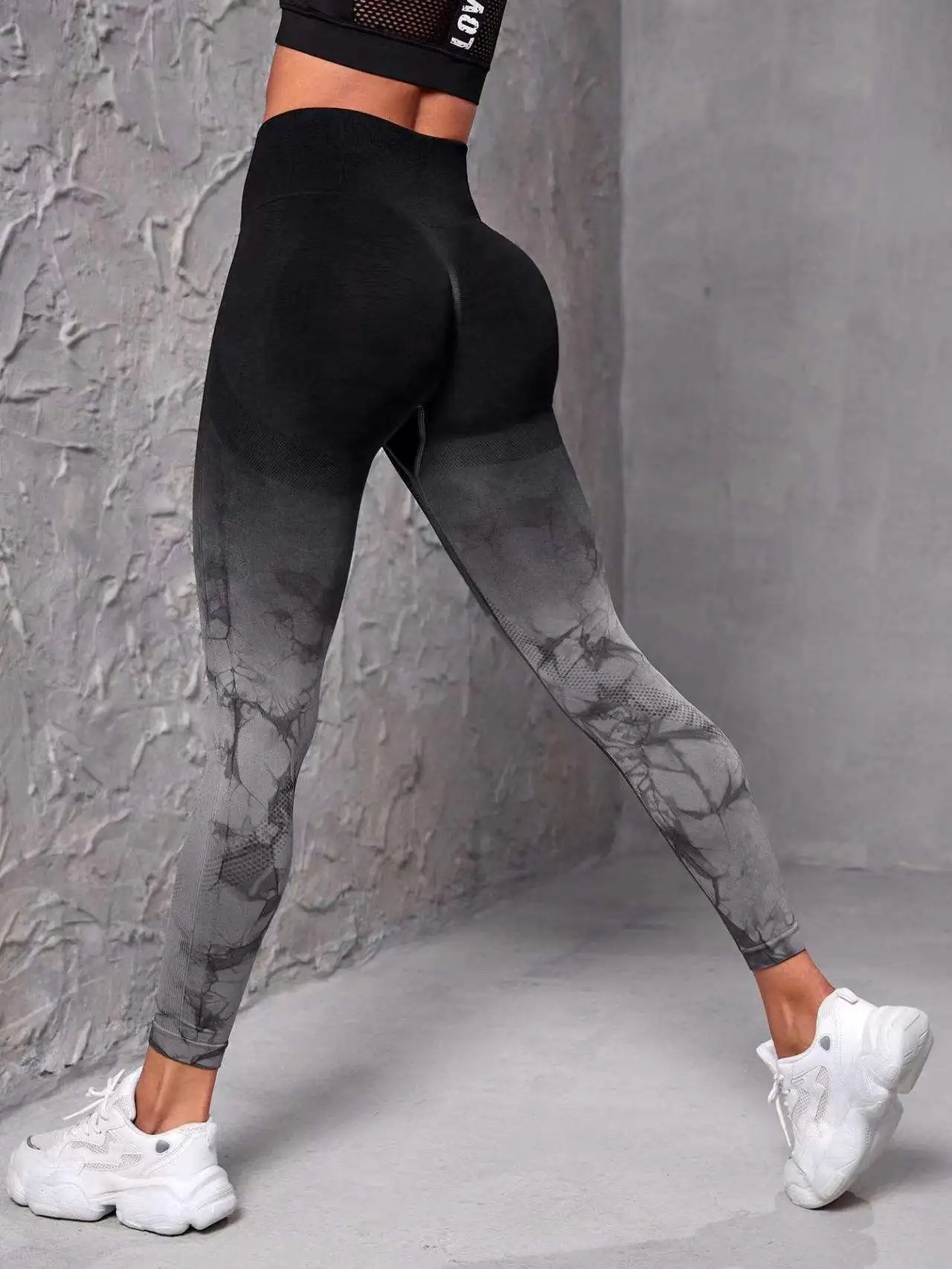 2024 NEW MSR MS645 New Hot Selling Tie dye Girl High Waist Peach Hip Lifting Fitness Leggings Custom Women Gym Skinny Sport wear