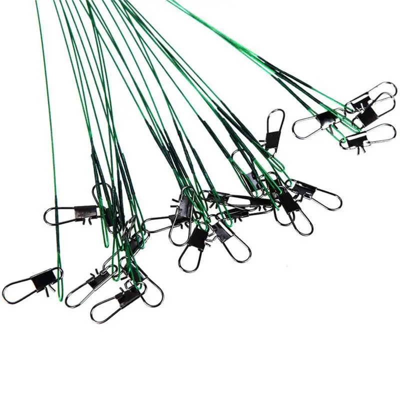 60pcs/72pcs/100pcs Anti Bite Steel Fishing Line Steel Wire Leader With Swivel Fishing Accessory Lead Core Fishing Wire