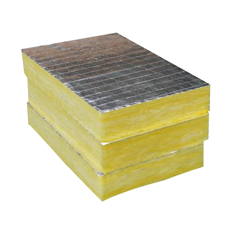 50mm thick acoustic insulation fiberglass wool panel/sheet/plate for aluminum foil side