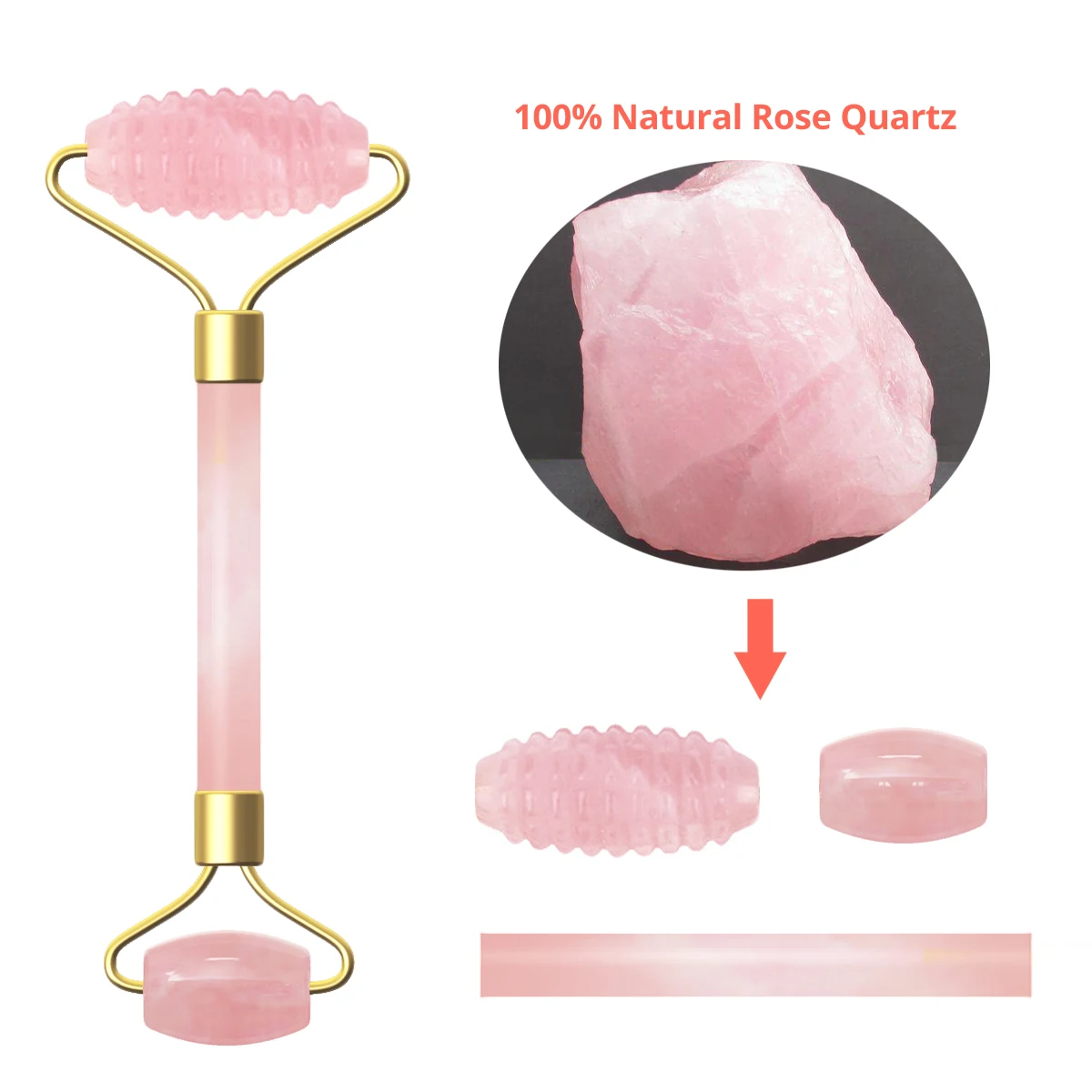 Factory stock face beauty massager facial roller Rose Quartz jade roller Skin Care Tools
