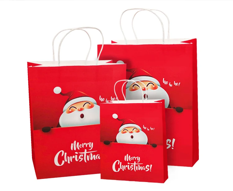 Luxury decorative matte christmas gift paper carrier bag