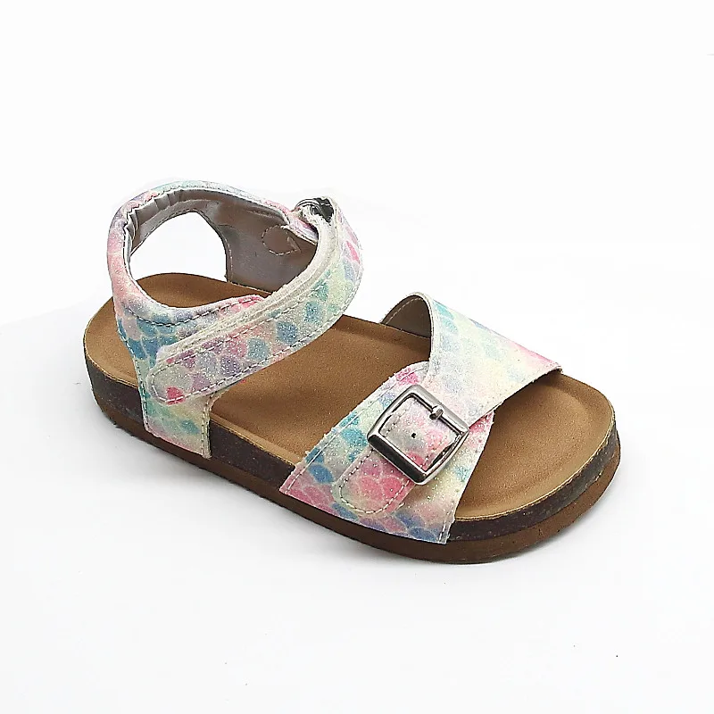 children casual cork PU upper sandal shoe comfortable cork flat sandals OEM & ODM