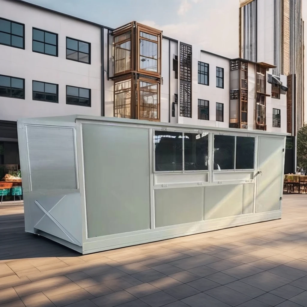 Durably Environmentally Friendly Customizable French-Style Modular Prefab Houses Inexpensive Steel Folding Kiosk Sturdy Sandwich