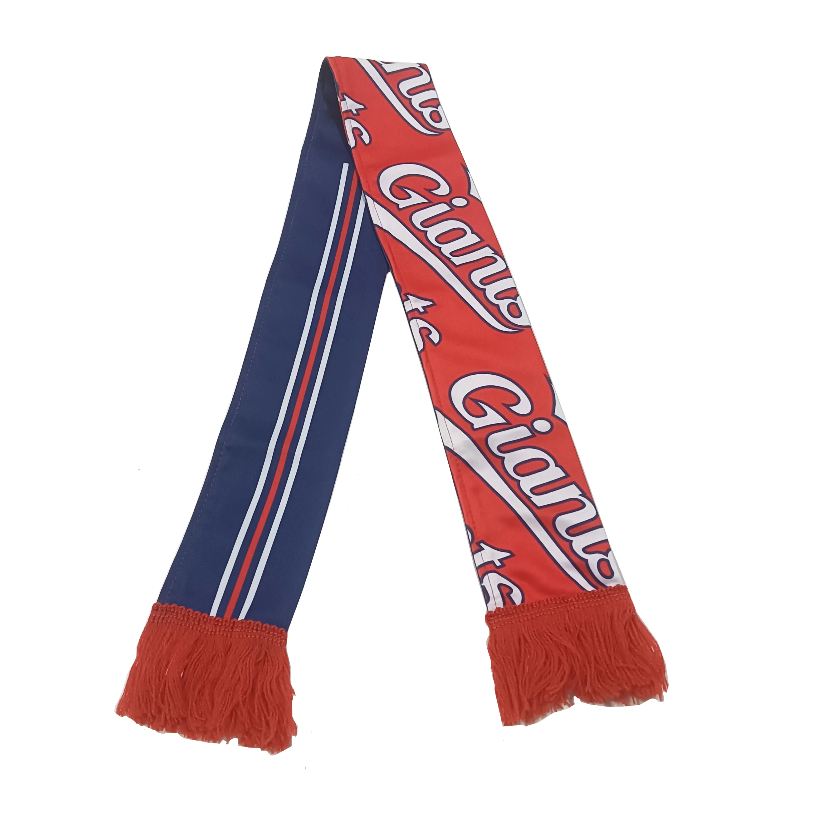 Hot promotional professional custom fan scarves high quality polyester scarf team scarf small size