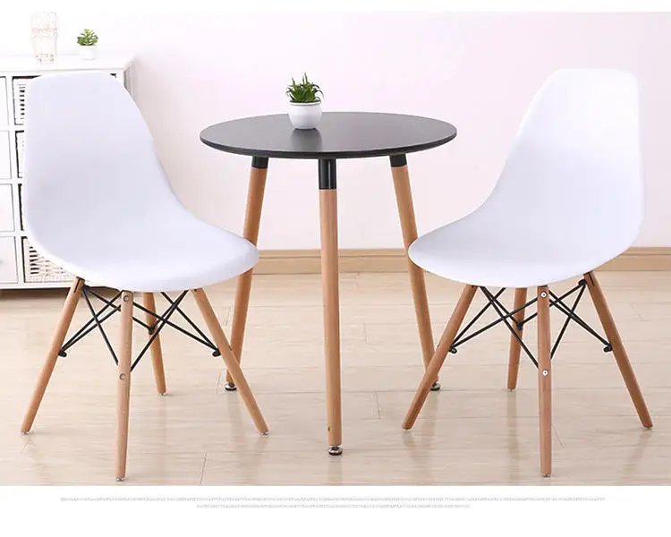 Household balcony Nordic round table and chair set simple leisure dining coffee shop table