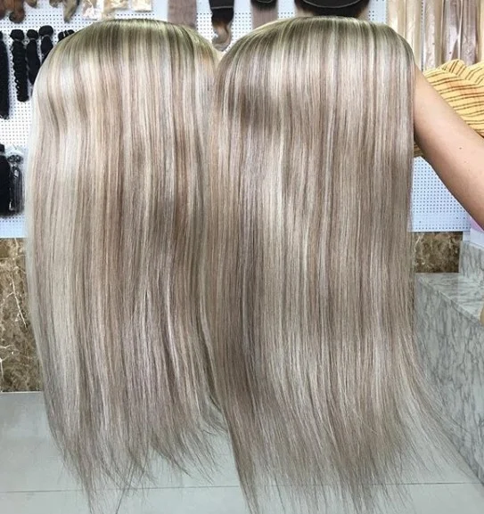 Jewish Wig Silk top Wig Highlights Wave Hair Kosher Wigs Sheitel Unprocessed European Virgin Hair For Black Woman