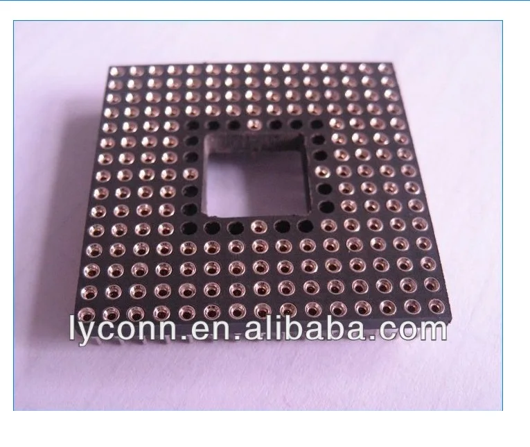 
 Lycn 2,54 мм чёрный 13*13 PGA разъем для тестирования ЦП позолоченный круглый штифт для машины продаваемый Тип 72Pin/84Pin/128Pin/181Pin/224Pin  