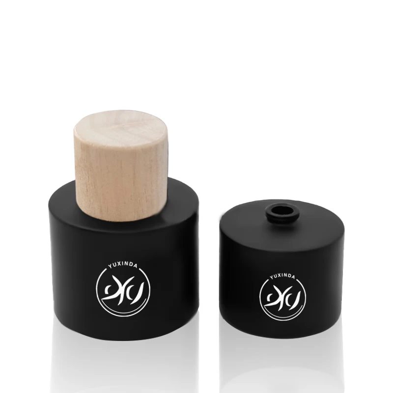 Wholesale Round Empty botol kaca parfum 50ml Vintage Luxury 10Ml 30Ml 50Ml 100Ml Black Glass Bottles For Perfumes With Lids