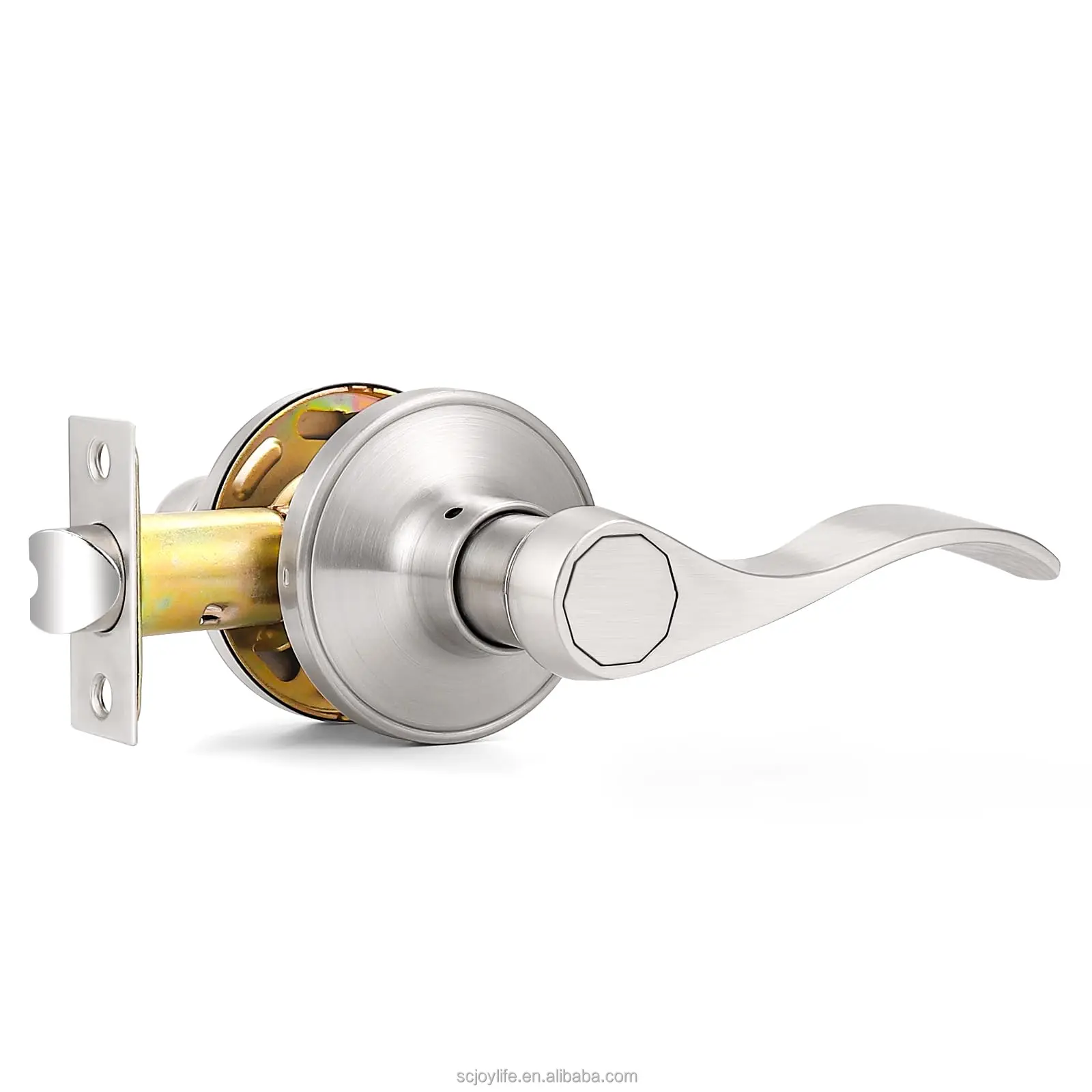 JOYLIFE1 pack cabinet pulls Style Passage Door Levers Hall Closet Handles Keyless Interior Door Leversets in Satin Nickel Pack