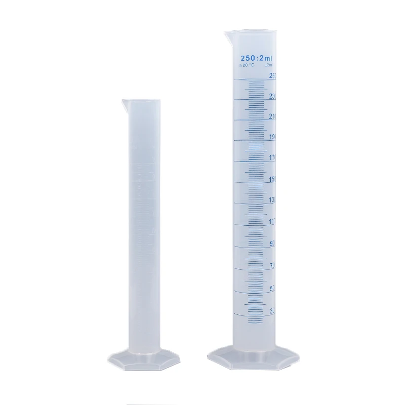 Laboratory cup plastic graduated 100ml 250ml measuring cylinder glass biology