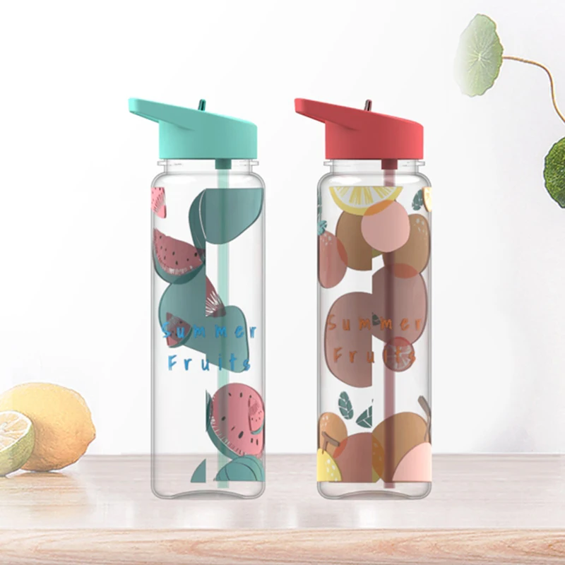 
Welford 720ml Kids Cute Fruit Print Water Drinking Bottles with Spout Cover 