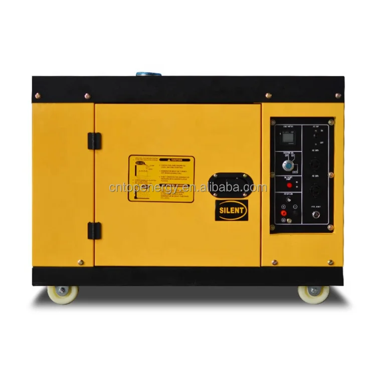 10 кВт 12,5 кВА портативный маломощный бесшумный дизельный генератор с водяным охлаждением для домашнего использования
