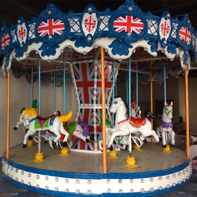 Best quality 16-seat luxury horse outdoor design kids amusement park horses carousel for fun theme park