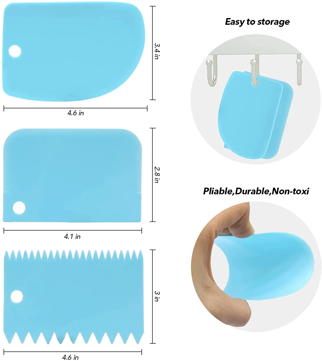 Stainless Steel Blades Cake Decorating Tools Cake Spatulas Icing Spatula Set with 6 8 10 Inch