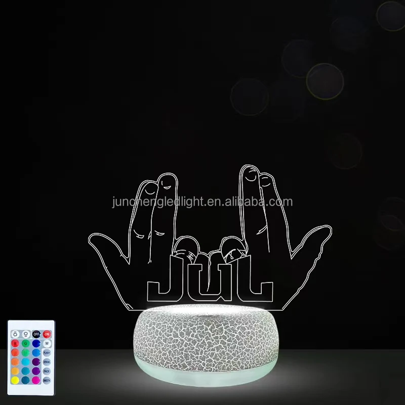 16 Color Ramadan Prayer Lighting Decoration Crack 3D Message Board Blank LED Lamps Islam Night Light Table Lamp