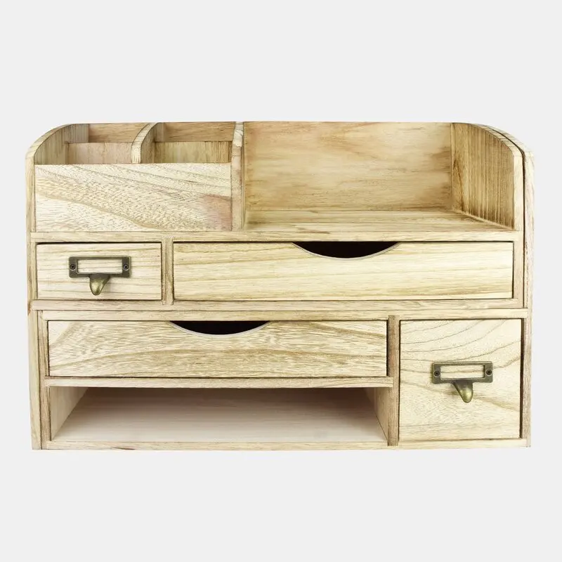 Amazon Best Selling Products Office Bamboo Wood Desk Table Organizer Tidy Storage With Pull-Out