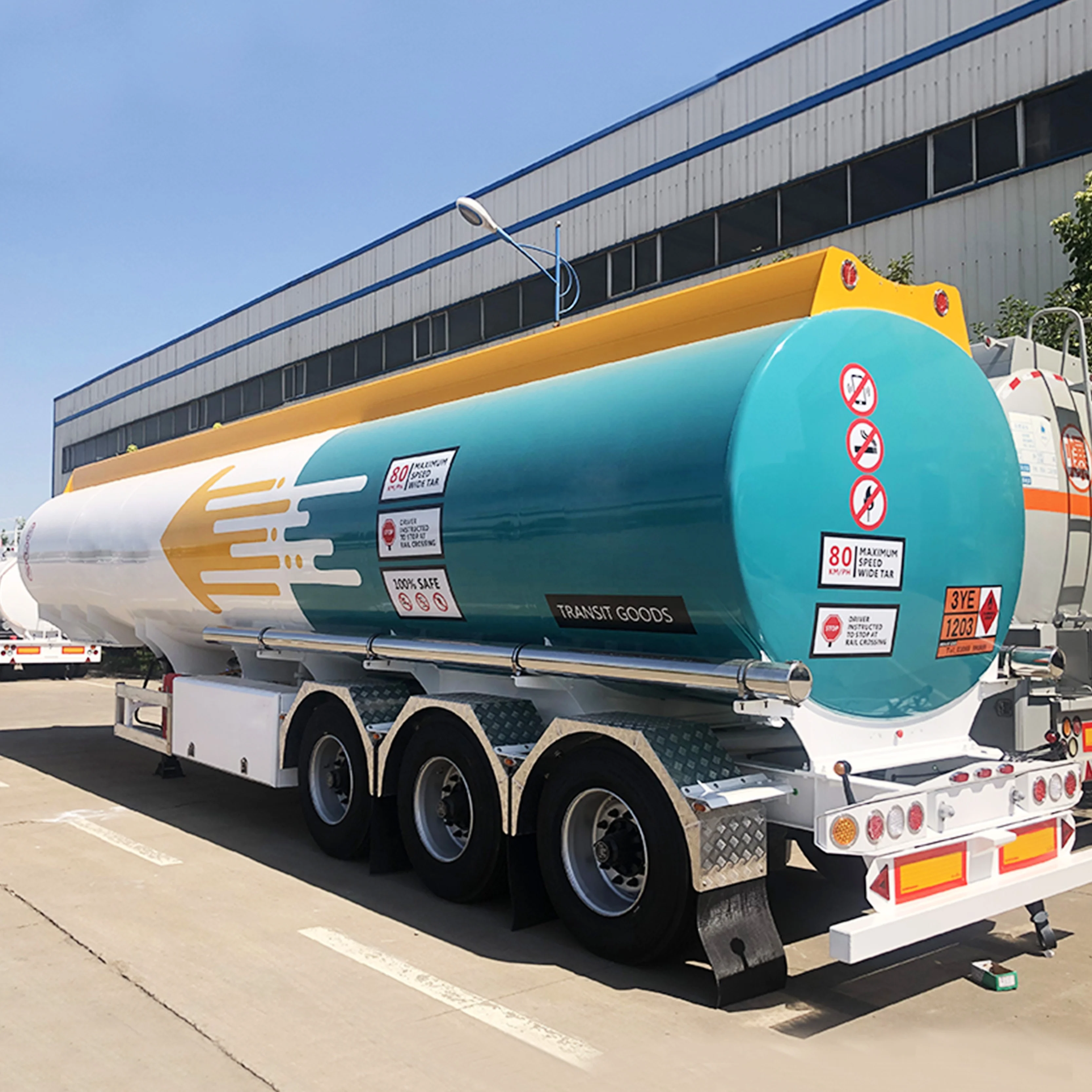 
Tri axles Petrol Oil tank Fuel Tanker semi trailer 40000 50000 liters aluminum Gasoline transport for sale 