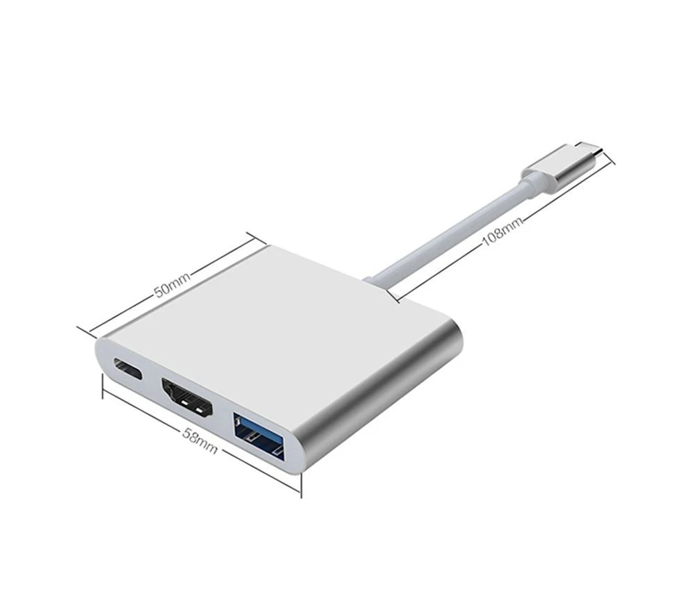 OEM 3 in 1 USB Type C HUB to 1080P 4K HD-MI+USB 3 in 1 USB C HUB Converter Adapter Cable Other Home Audio