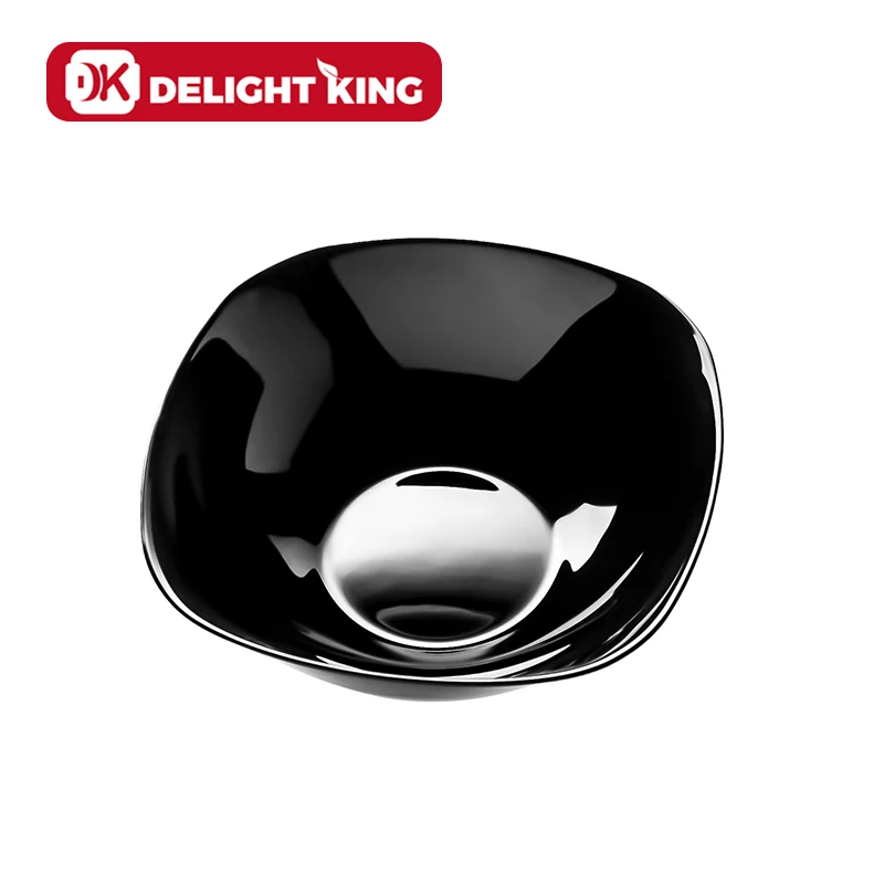 Square shape Black colored Opal Glass Dinner Plates Home tableware dishwasher safe Opal Glassware Serving fruits plates