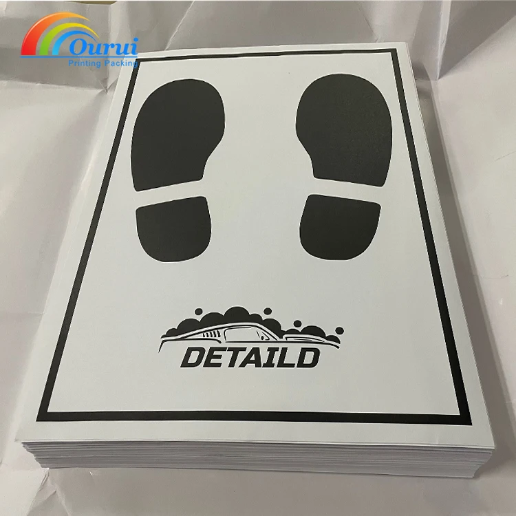 Car Washing Store Customized Logo anti-dust auto detailing Wholesale one time use white Paper Disposable Car Floor Mats