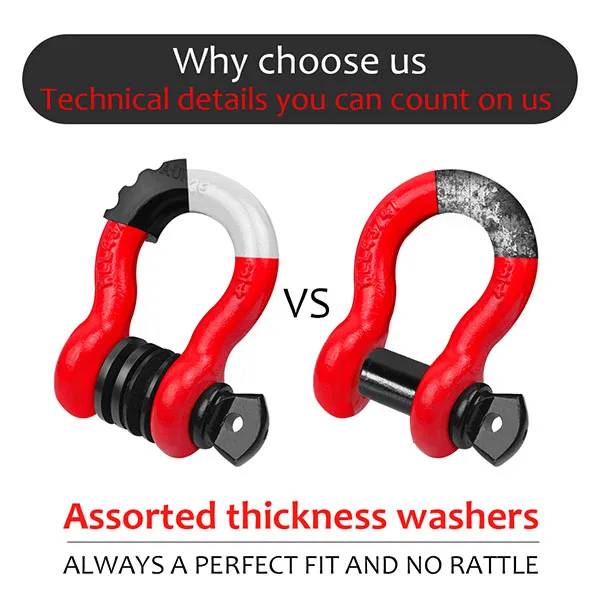 G209 tow Shackles D Ring Bow Shackle offroad emergency tools Truck Vehicle tow Recovery shackle with screw pin