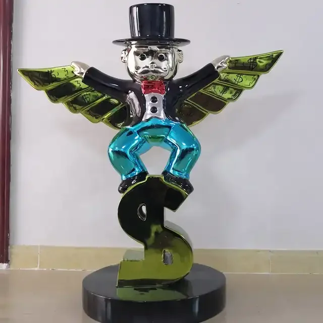 Factory hot selling cartoon Popeye statuindoor Decorative Fiberglass Monopoly Monopoly Sculptures Fiberglass Monopoly Statue