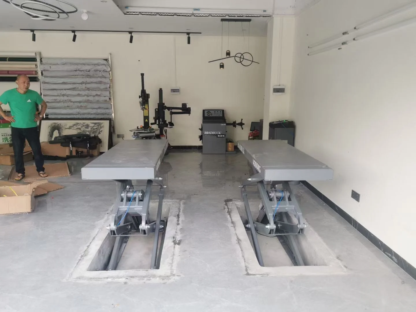 3.5 tons small platform scissor lift square tube type vehicle elevator double level scissor hoist