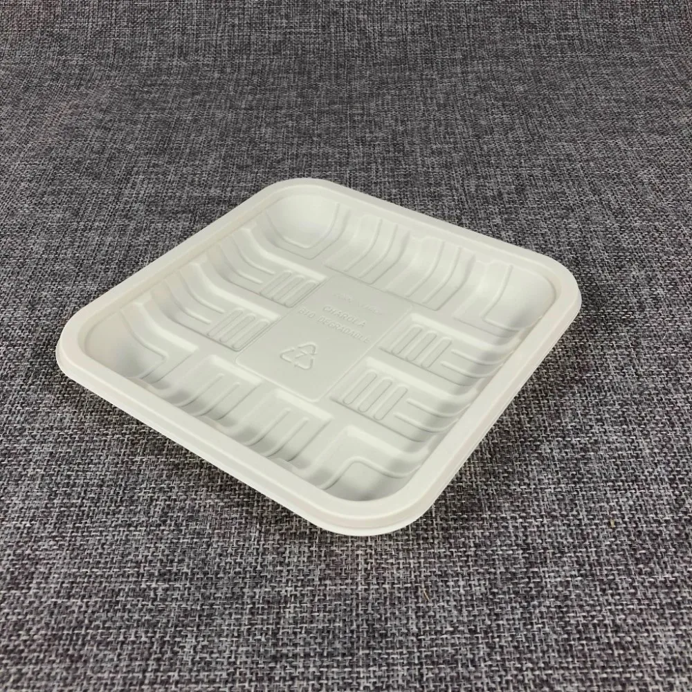 G11 15%off biodegradable disposable cornstarch corn starch large chipy chicken food meat tray clamshell platter
