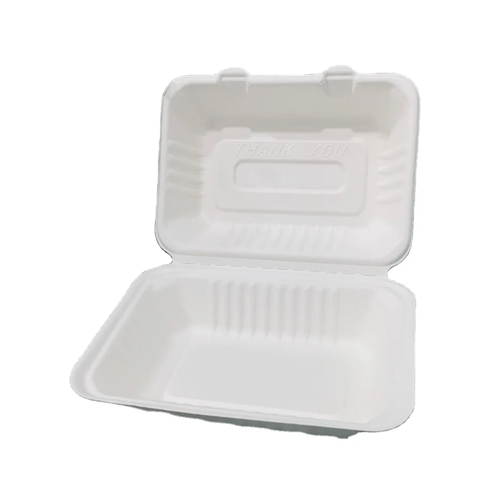 9x6 Biodegradable Microwaveable Food Containers Takeaway To Go One Time Use Lunch Box Food Biodegradable Microwave Bento Box
