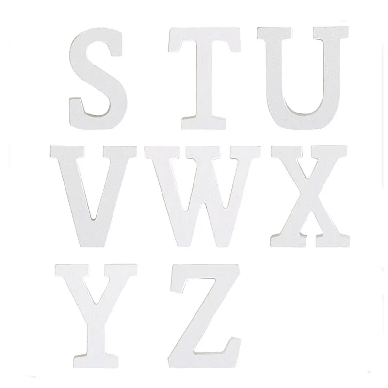 Classic White Wooden Letters Ornaments Free Combination Wooden Letters Wall Decorative Party Decorative Wooden Letters