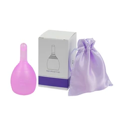 New Design Copa Menstrual Certificada Foldable Silicone Menstrual Cup with Drain