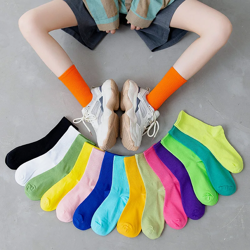 Colorful Ladies Socks Cotton Tube Custom Tube High elastic Sport Slouch Socks for Women Wholesale