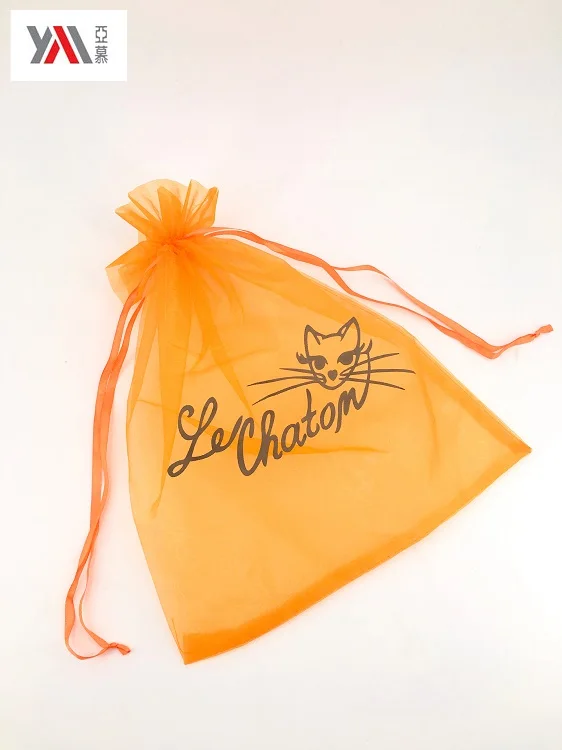 Chinese manufacturer clear gift drawstring bag small Organza bag