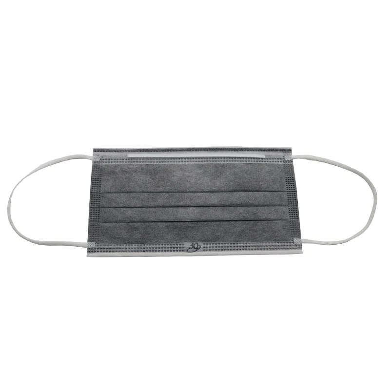 Active Carbon Filter 4 Ply Anti Dust Earloop Grey Custom Facemask Logo Printed Wholesale Protective Disposable Face Mask