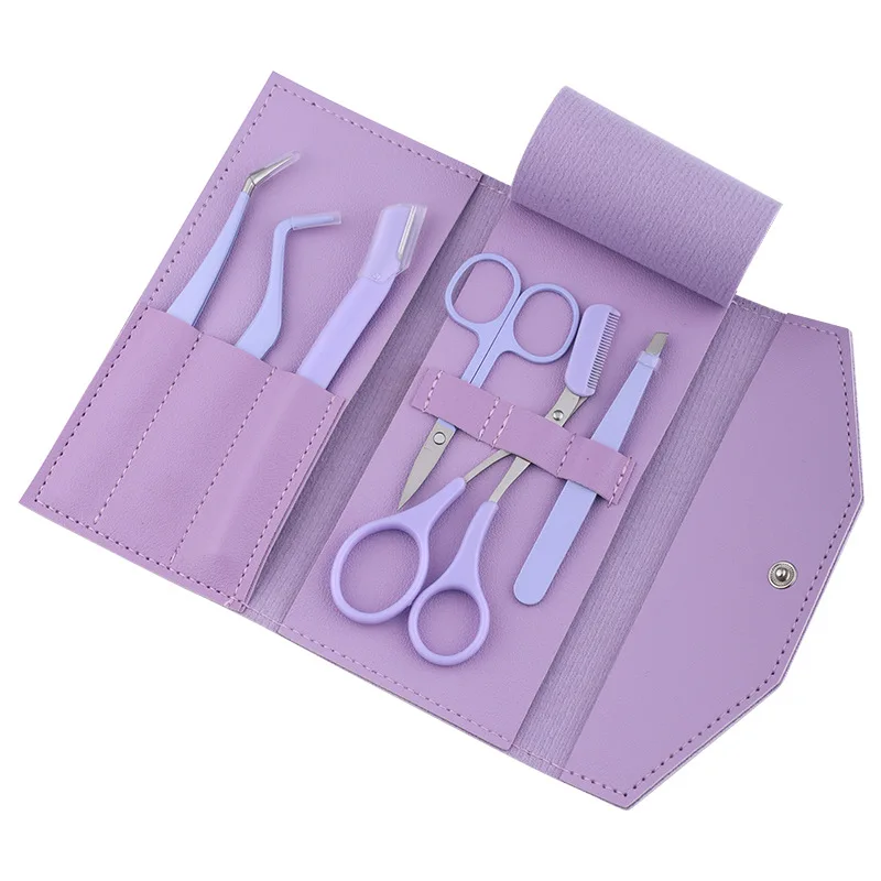 Reusable Black Eco-Friendly Folding Micro Blading Kit Mini Eyebrow Blade Shaver Shaper Razor Trimmer Kit 2025 With Travel Case